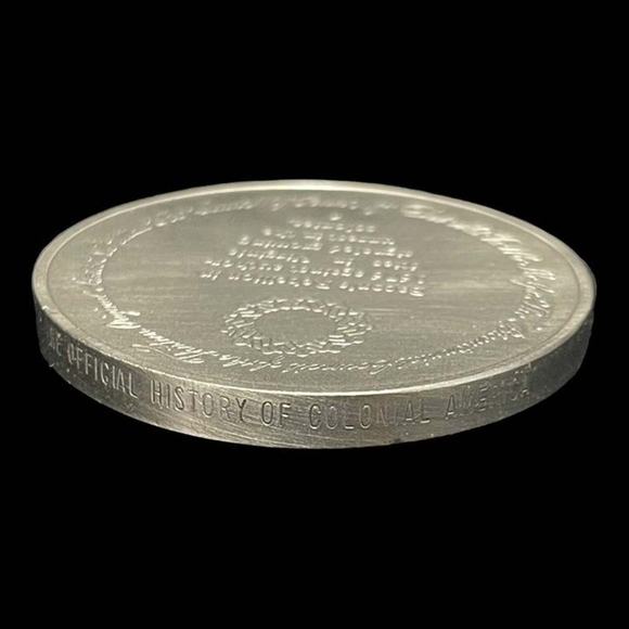 Vintage Medal History of Colonial America Pewter Coin Bacon's Rebellion - Picture 3 of 3